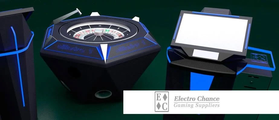 Render 3D del gabinete de ruleta electrónica Cilindro 1, desarrollo de gabinetería de Condepra